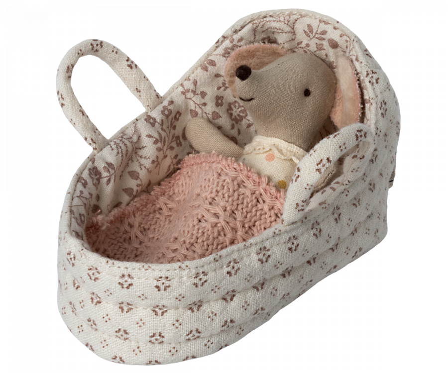 Maileg Carry cot, Baby mouse