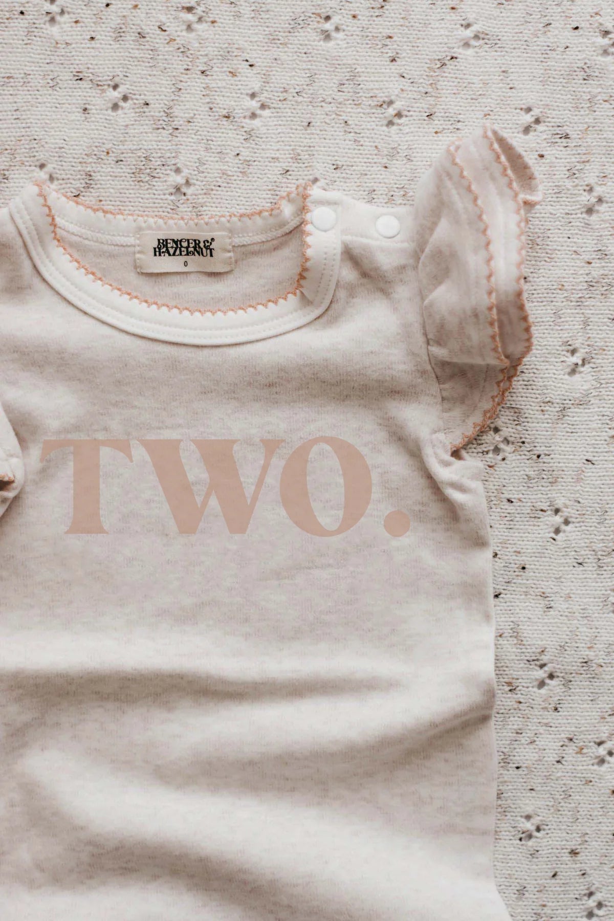 Bencer & Hazelnut Two Birthday Tee - Peach