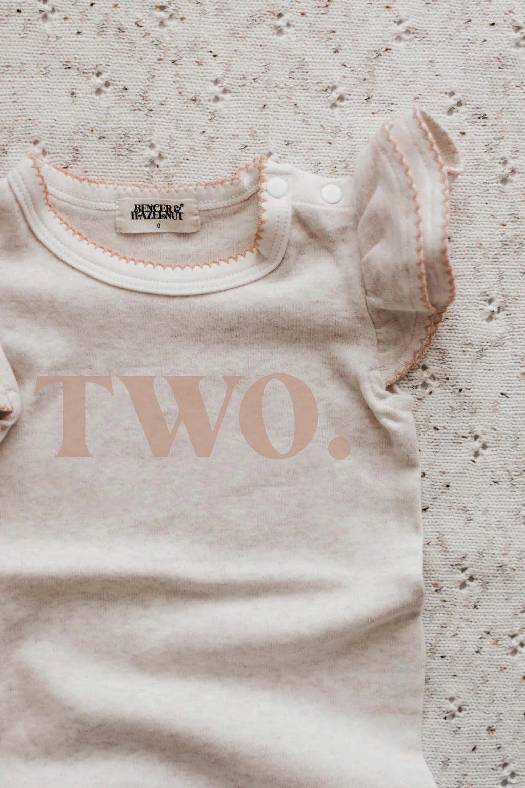 Bencer & Hazelnut Two Birthday Tee - Peach