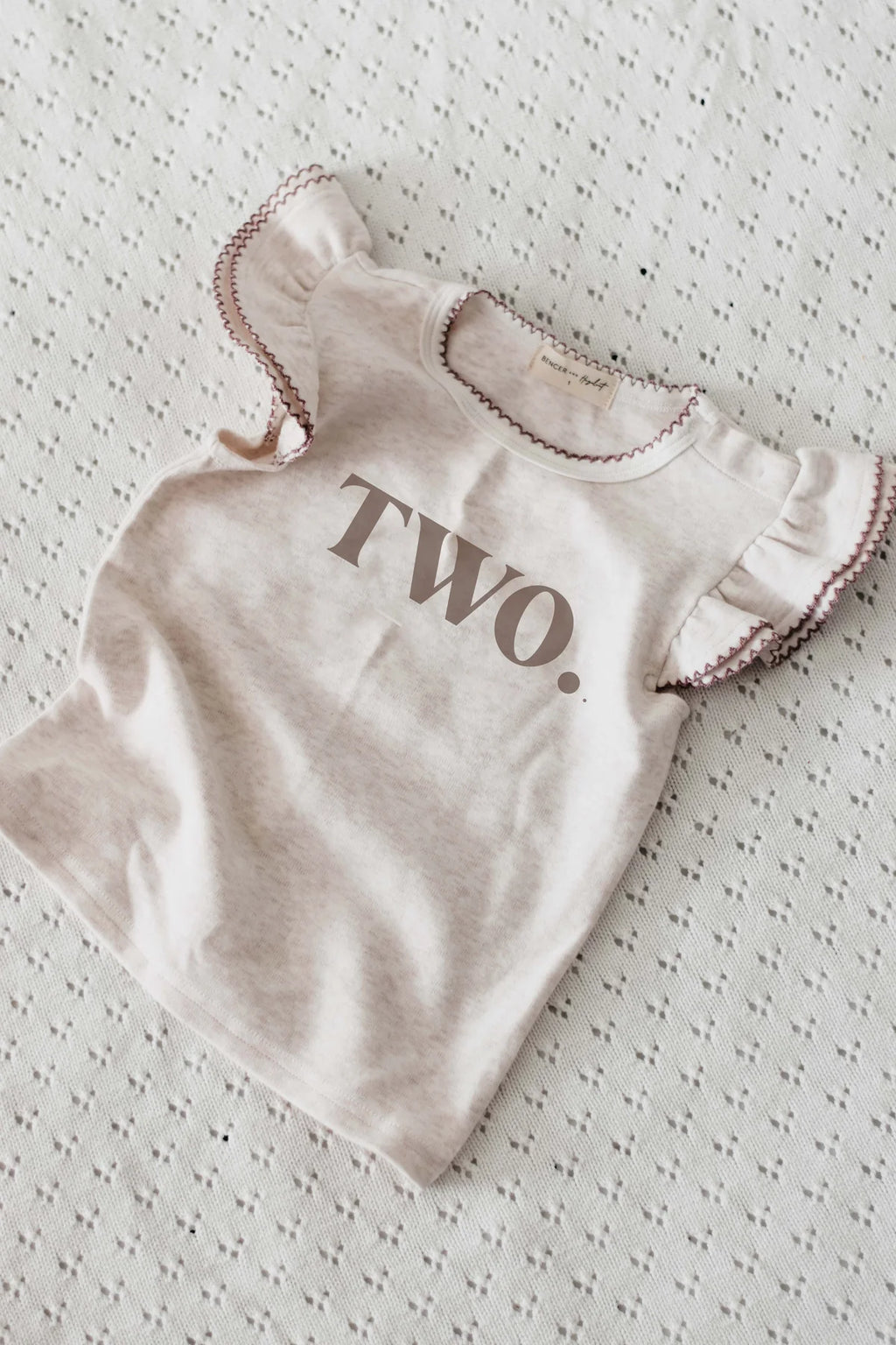 Bencer & Hazelnut Two Birthday Tee - Mushroom