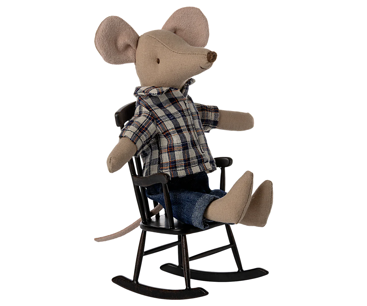 Maileg Rocking Chair, Mouse - Anthracite