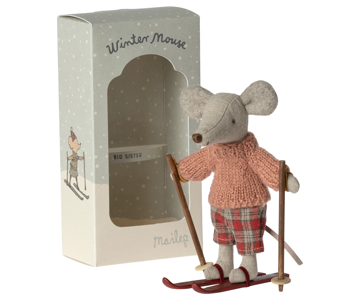 Maileg Winter mouse with ski set, Big sister