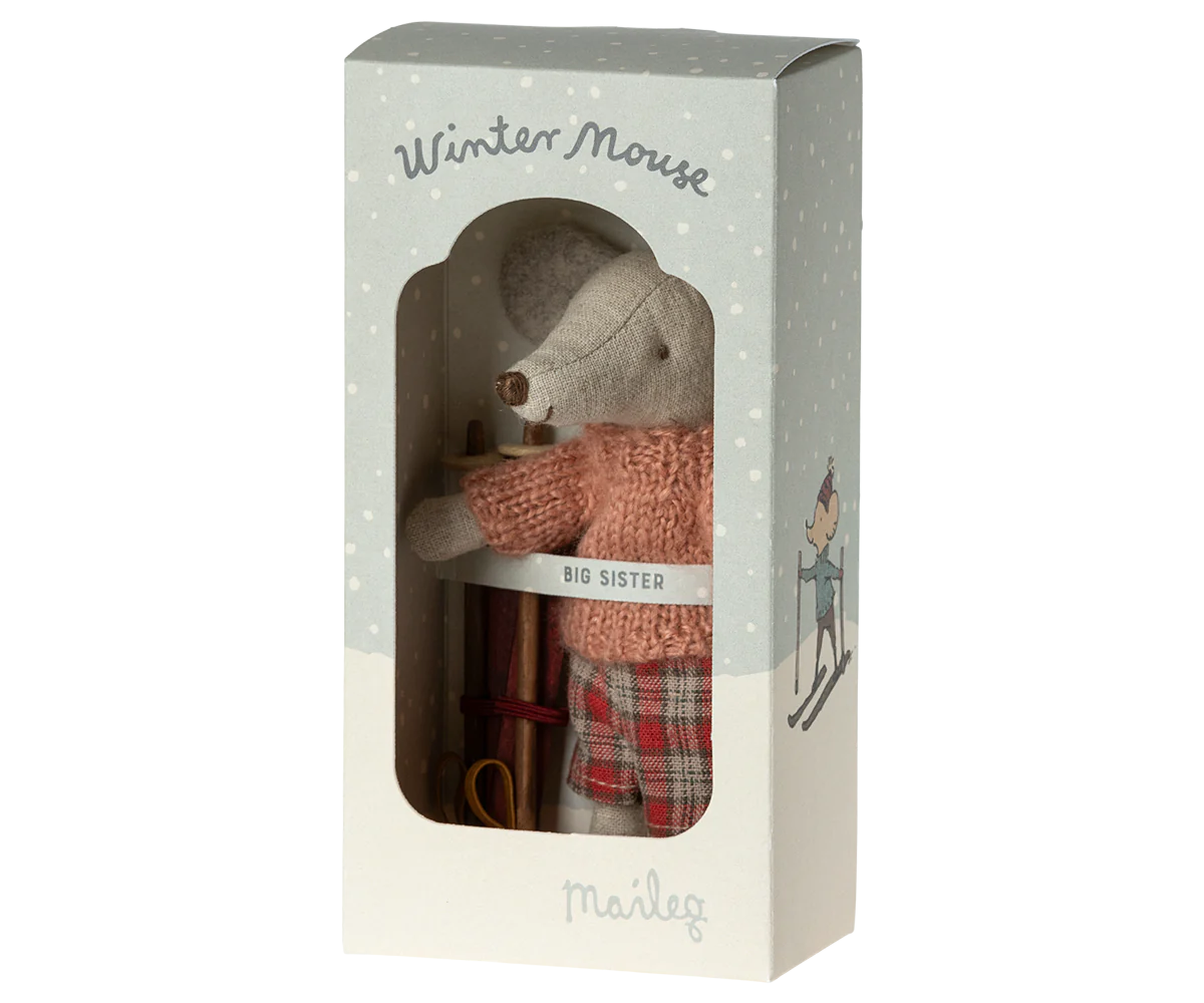 Maileg Winter mouse with ski set, Big sister