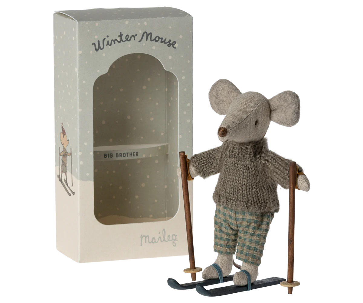 Maileg Winter mouse with ski set, Big brother