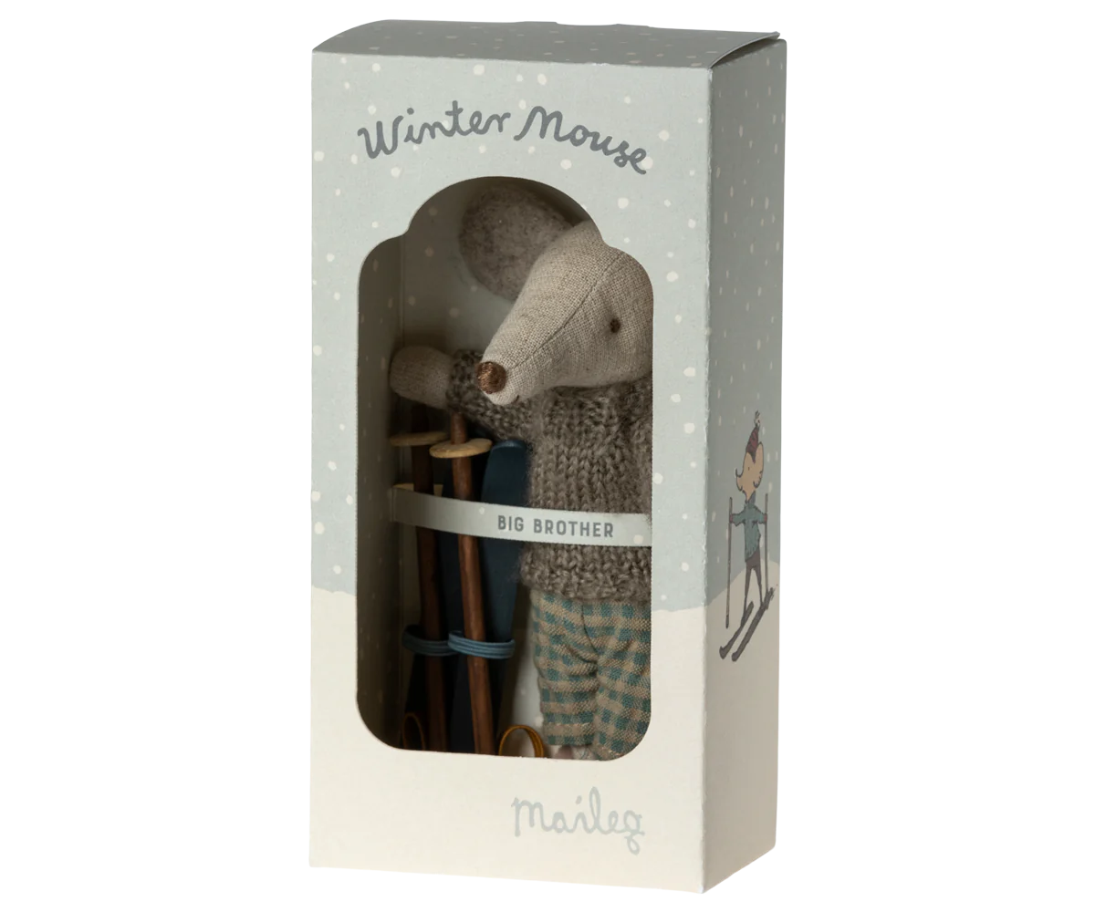 Maileg Winter mouse with ski set, Big brother