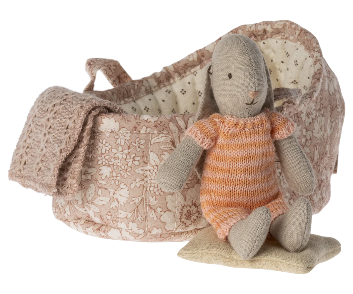 Maileg Bunny in carry cot, Micro