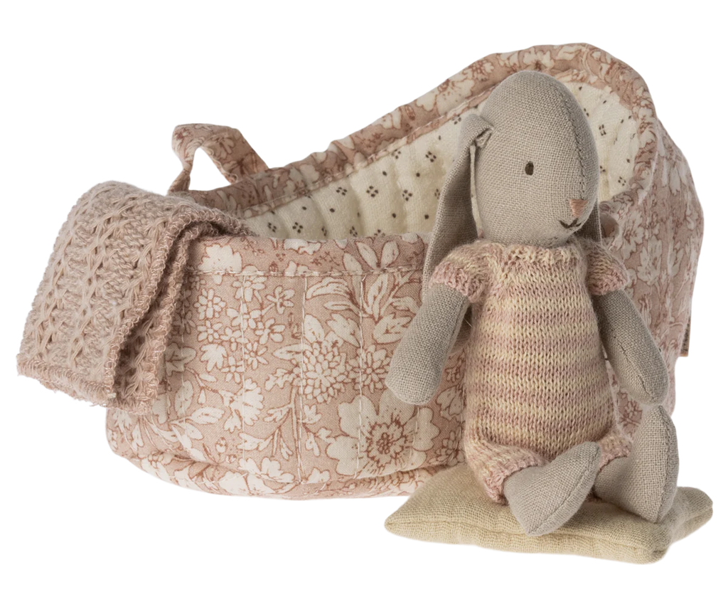 Maileg Bunny in carry cot, Micro