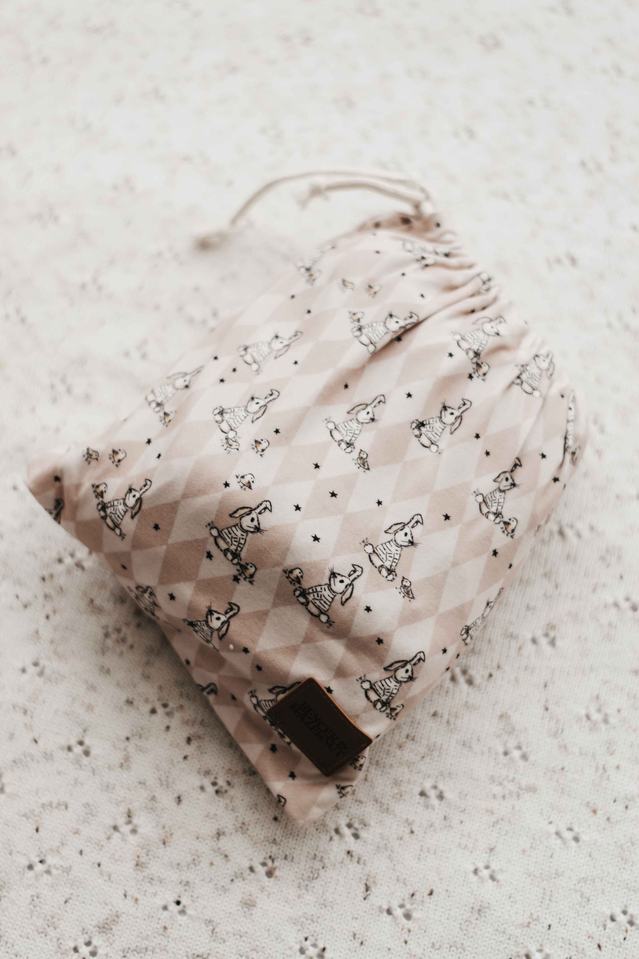 Bencer & Hazelnut Rose Diamond Bunnies Cot Sheet