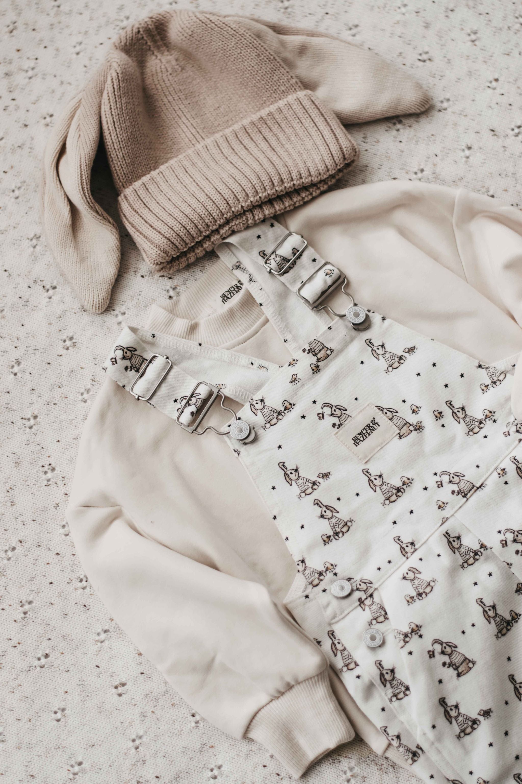 Bencer & Hazelnut Little Bunnies Denim Overalls