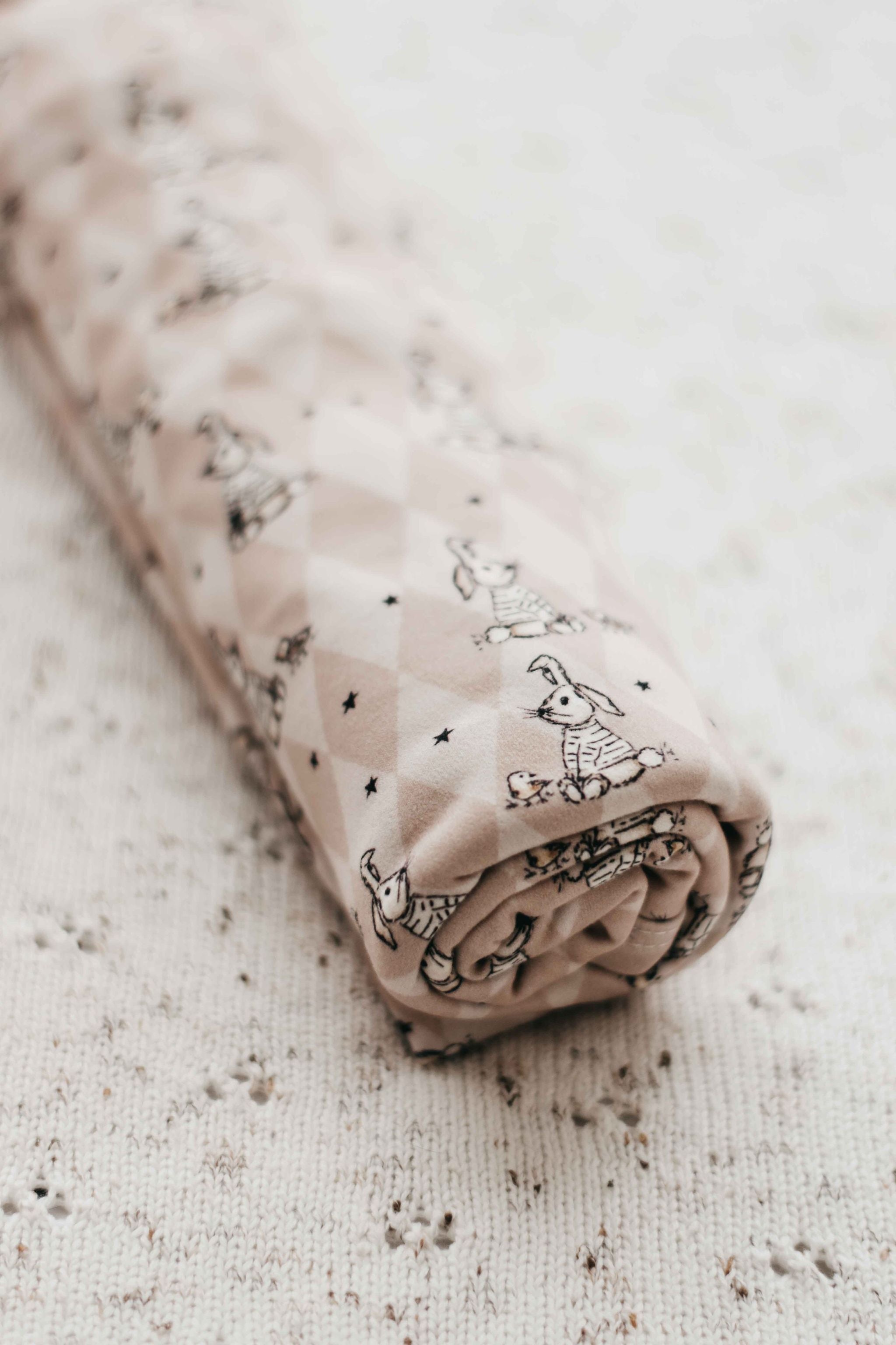 Bencer & Hazelnut Rose Diamond Bunnies Swaddle