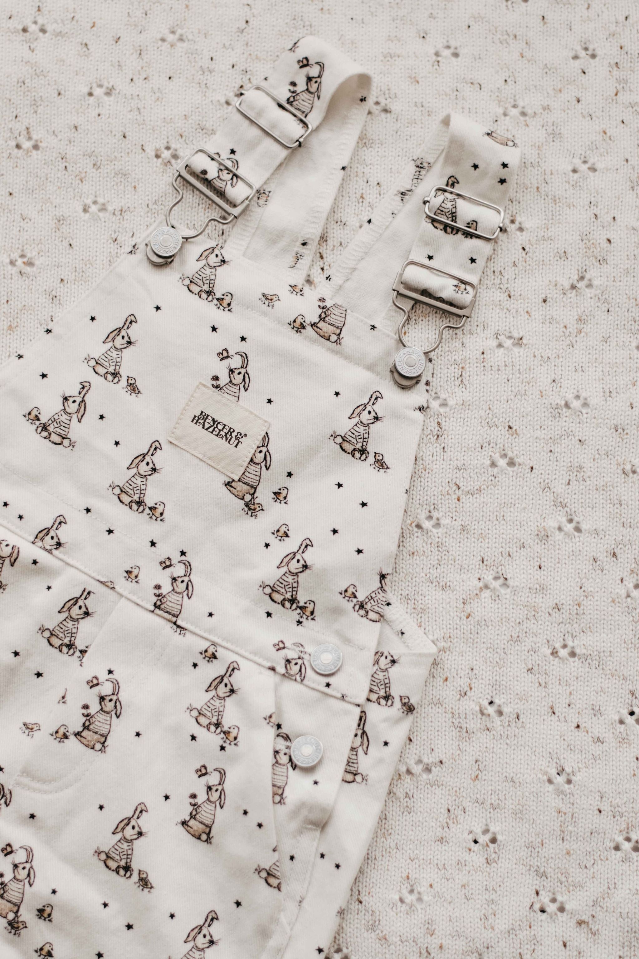 Bencer & Hazelnut Little Bunnies Denim Overalls