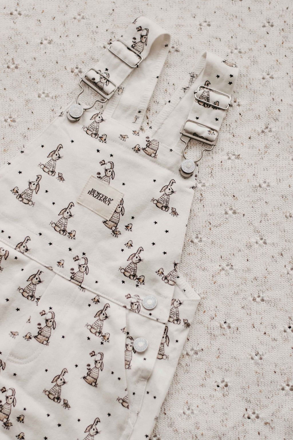 Bencer & Hazelnut Little Bunnies Denim Overalls