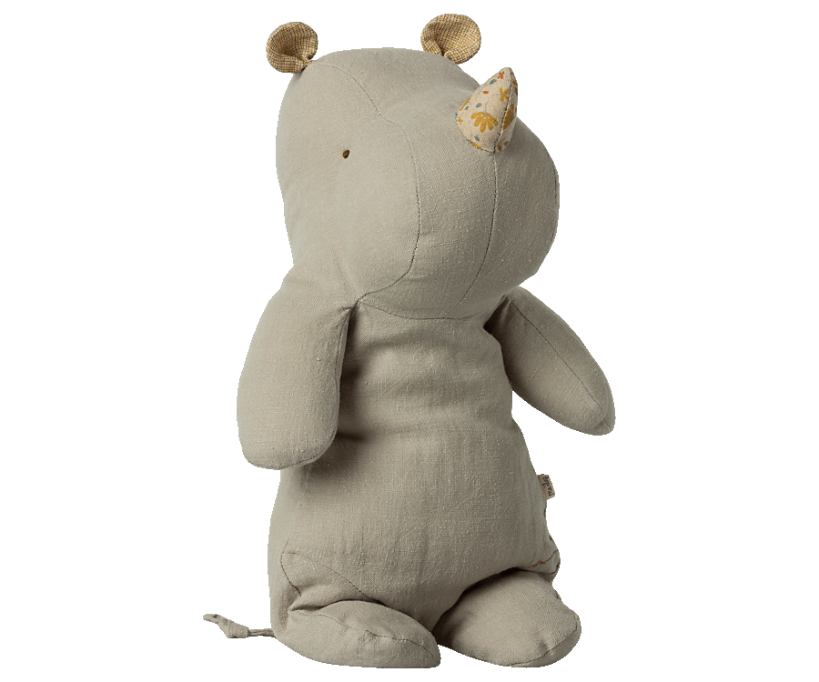 Maileg Safari Friends, Medium Rhino - Light grey