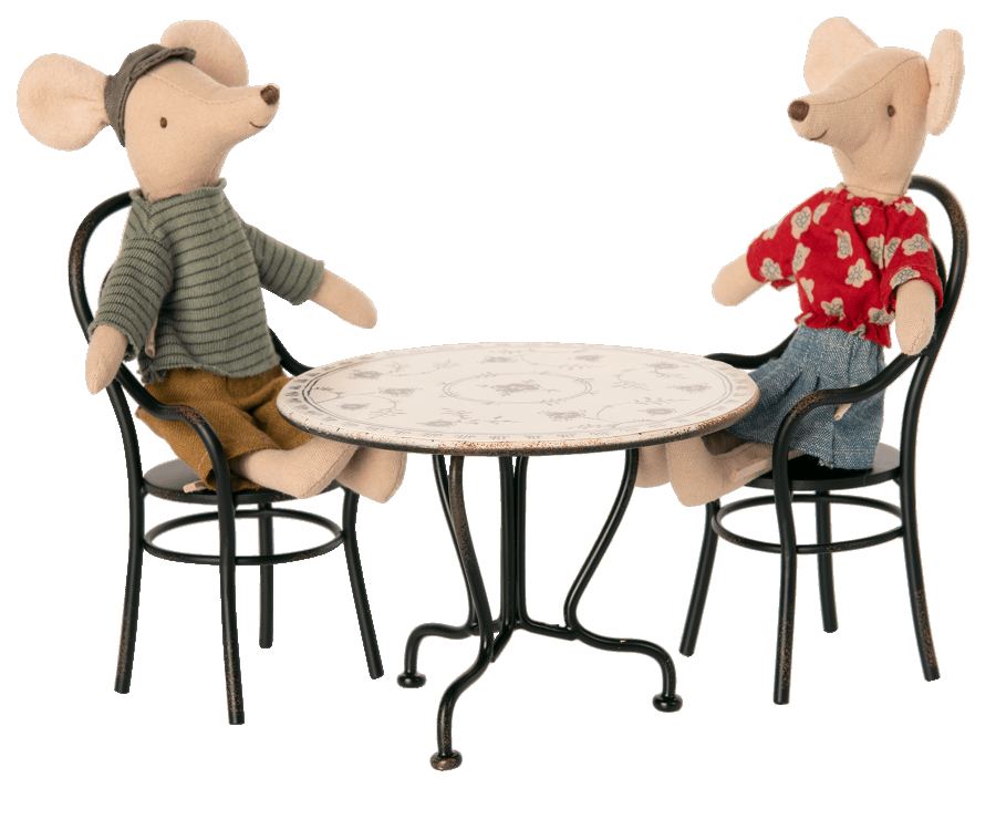 Maileg Dining table, Set with 2 chairs