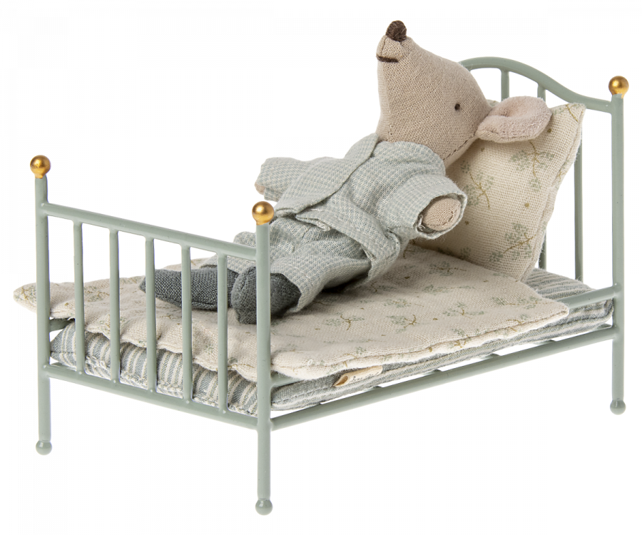 Maileg Vintage bed, Mouse - Mint