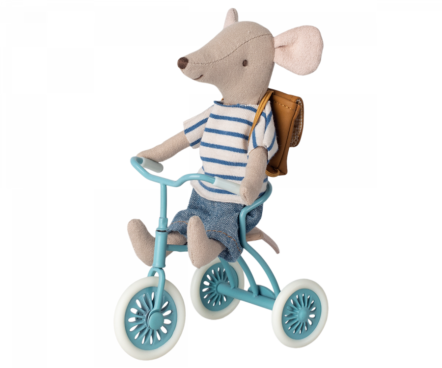 Maileg Abri à tricycle, Mouse - Petrol blue