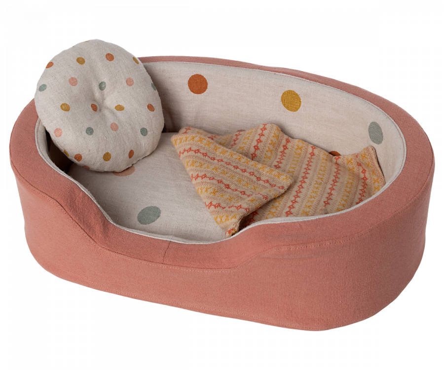 Maileg Dog basket - Coral