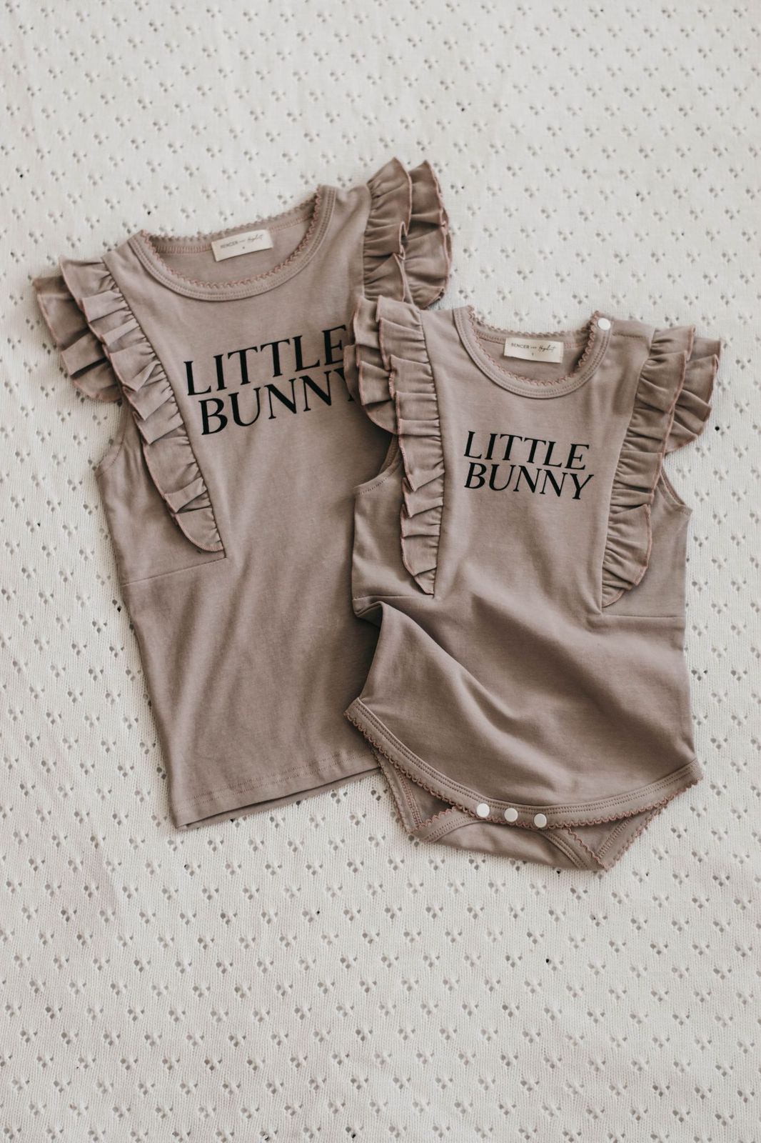 Bencer & Hazelnut Little Bunny Bodysuit/Tee - Mushroom Frill