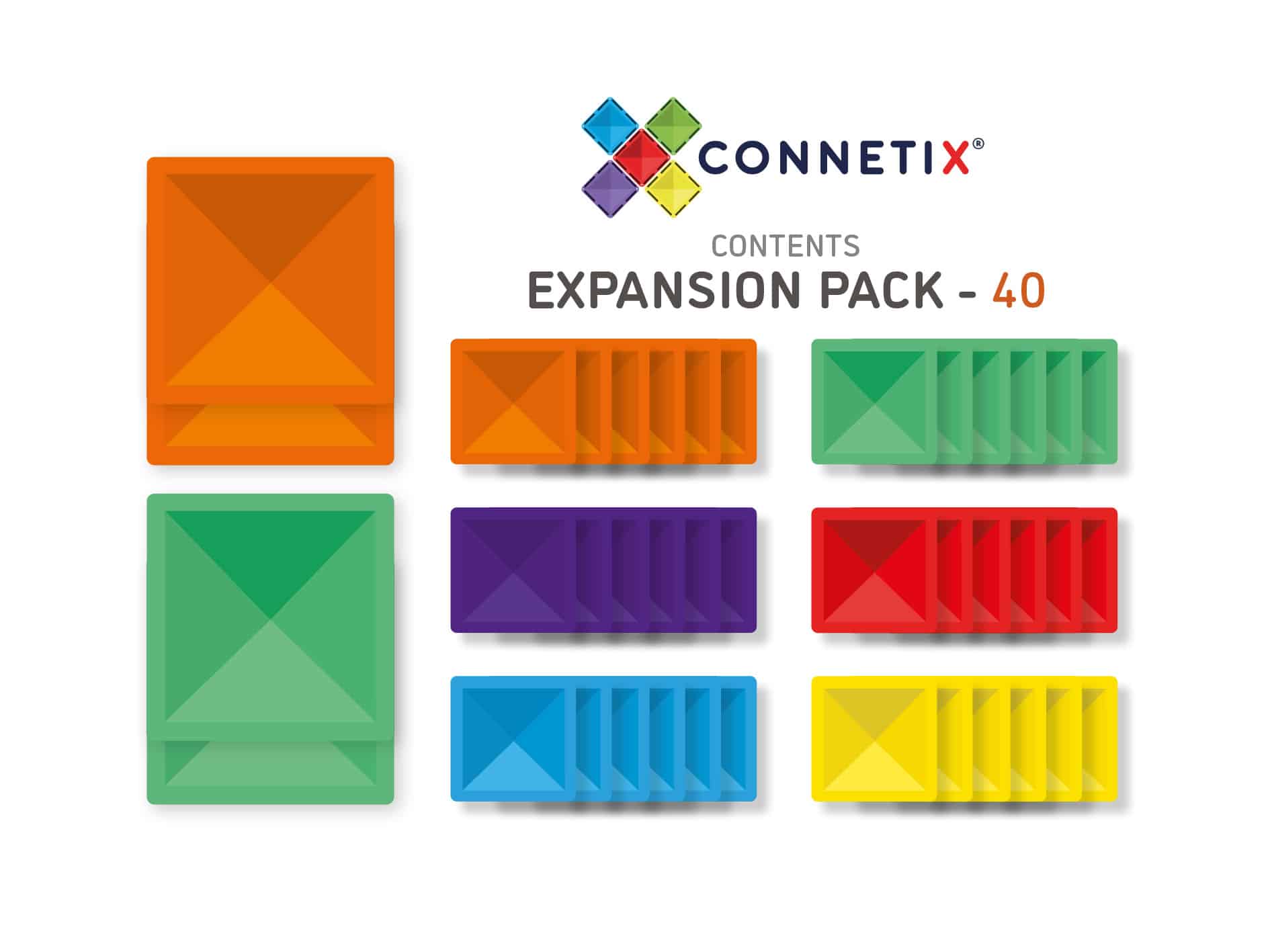 Connetix Tiles 40 Piece Square Pack