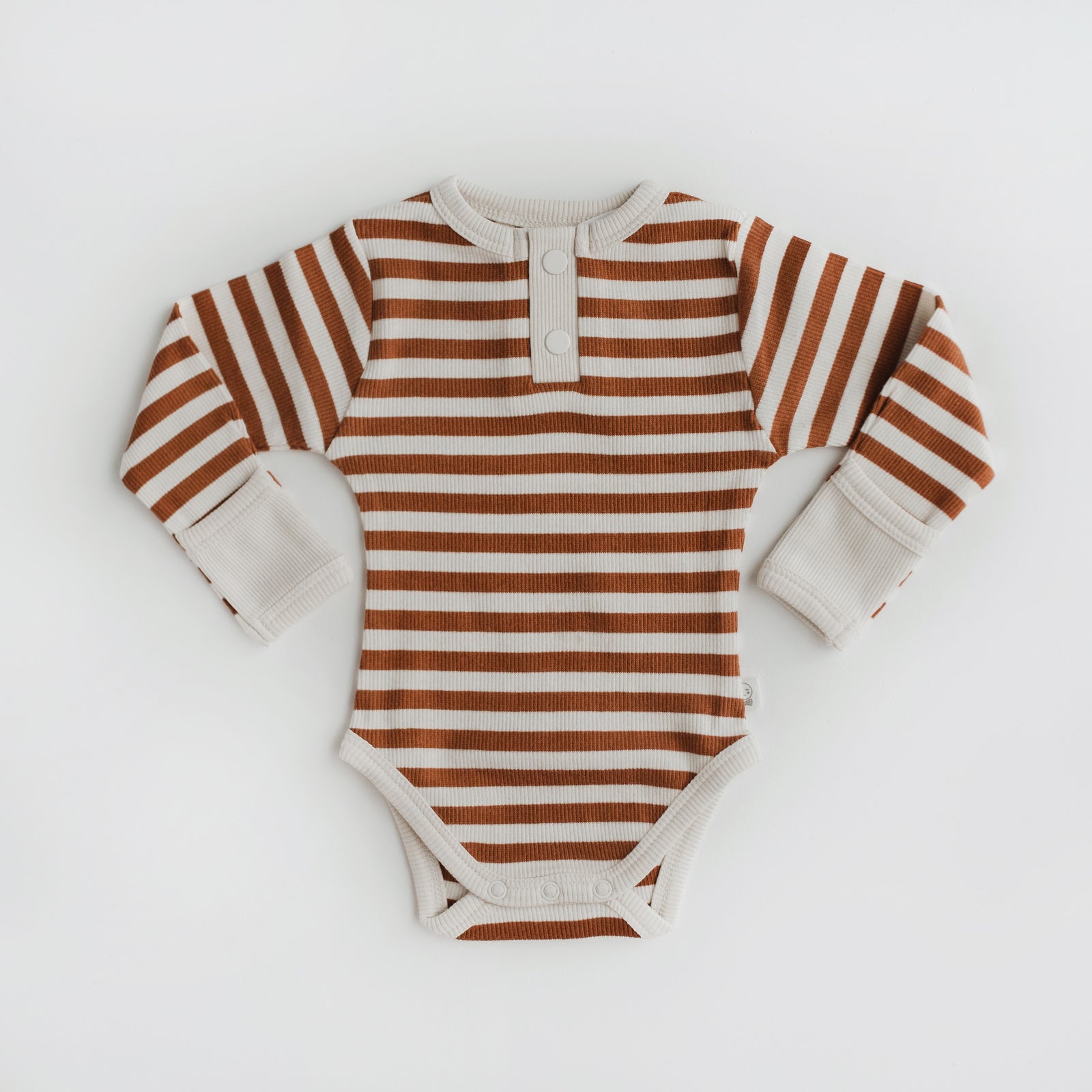 Snuggle Hunny Kids Biscuit Stripe Long Sleeve Bodysuit