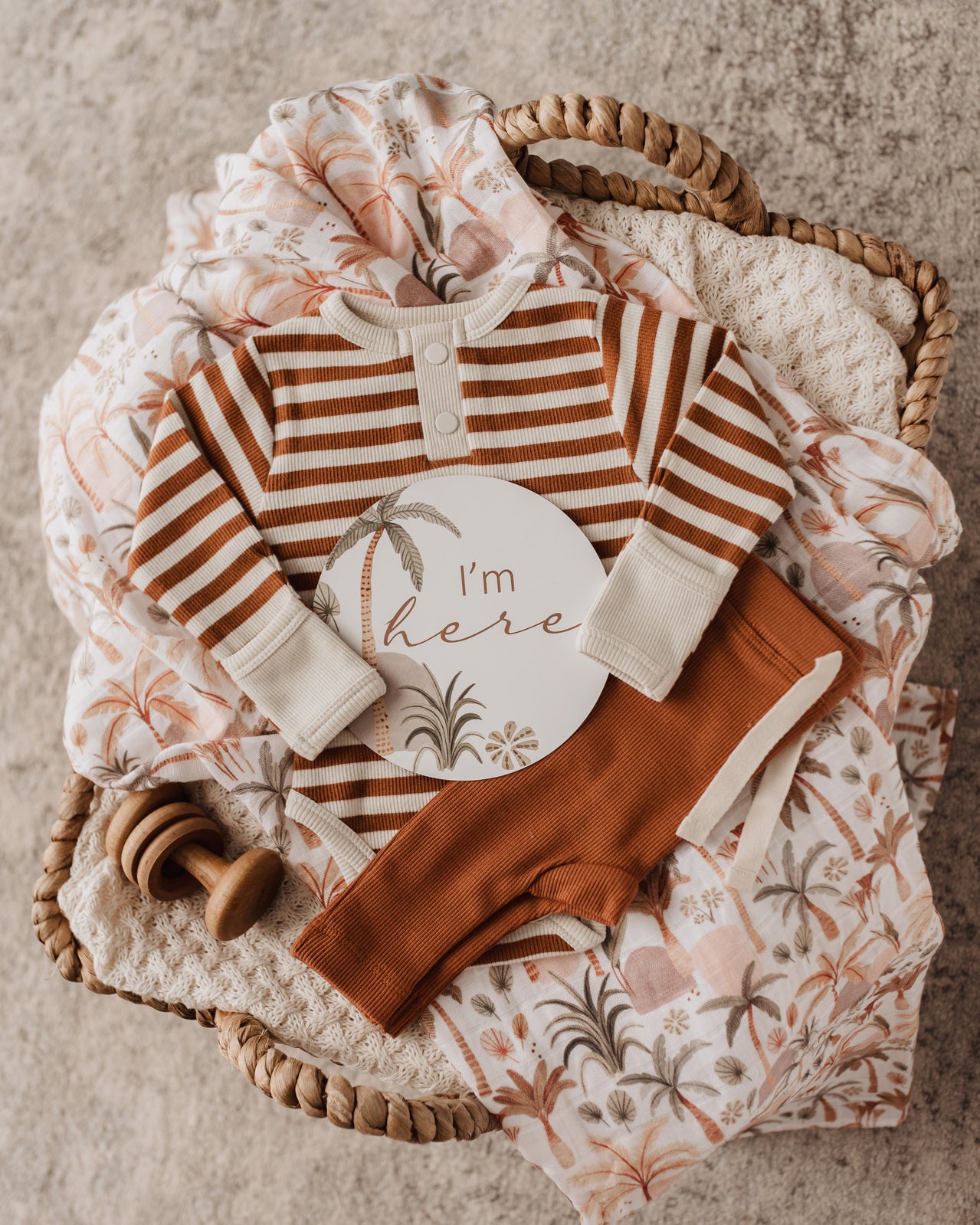 Snuggle Hunny Kids Biscuit Stripe Long Sleeve Bodysuit