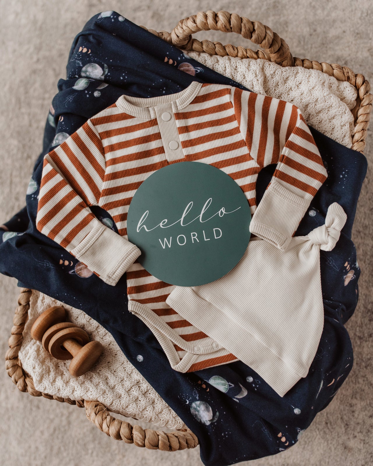 Snuggle Hunny Kids Biscuit Stripe Long Sleeve Bodysuit