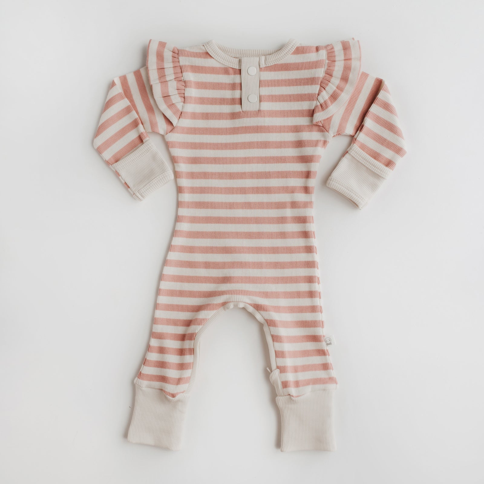 Snuggle Hunny Kids Rose Stripe Growsuit