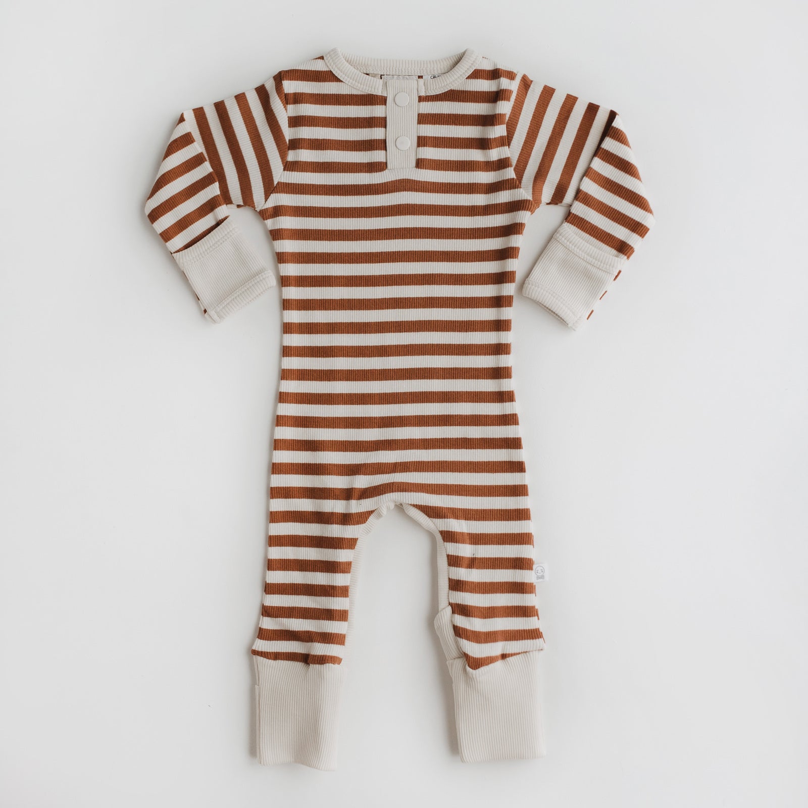 Snuggle Hunny Kids Biscuit Stripe Growsuit