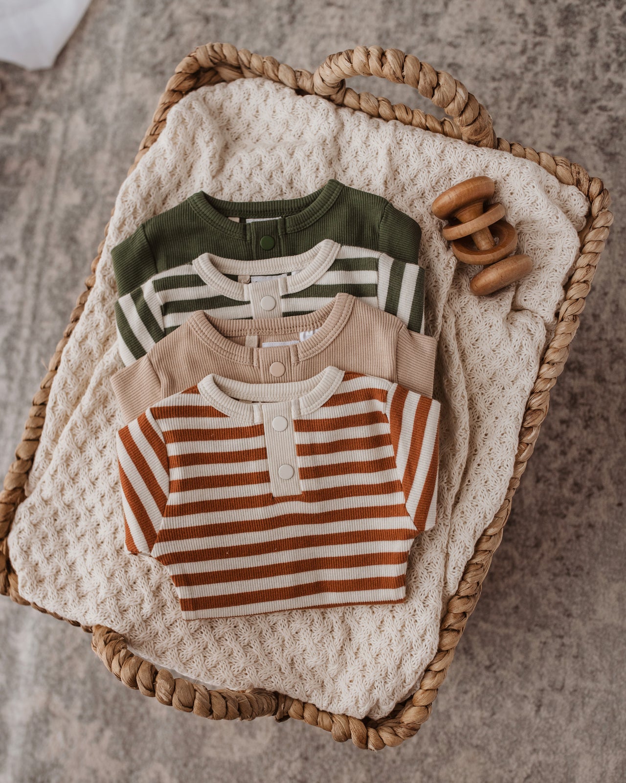 Snuggle Hunny Kids Biscuit Stripe Growsuit