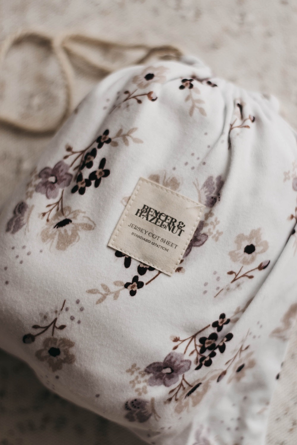 Bencer & Hazelnut Fitted Cot Sheet - Posy