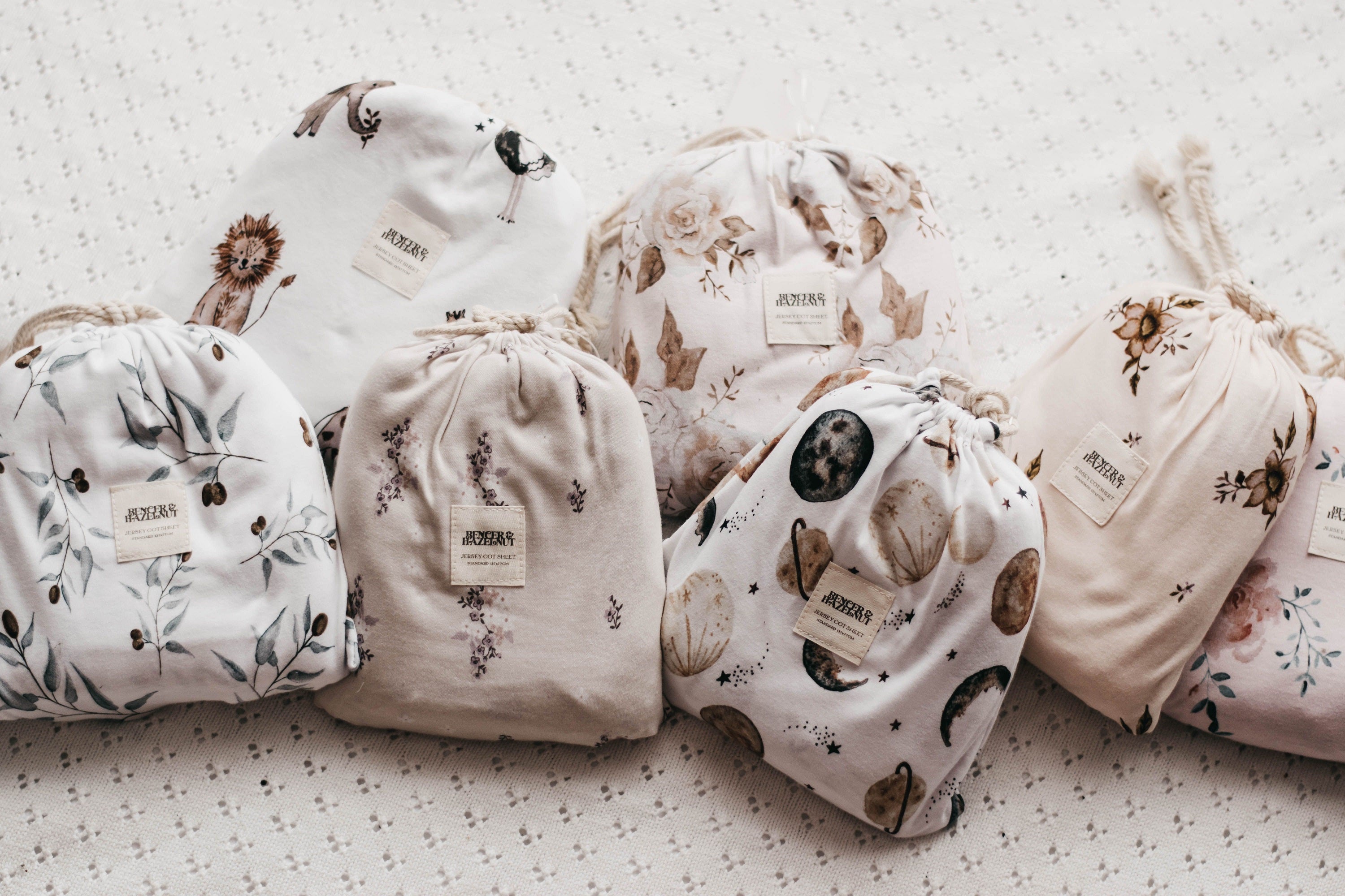 Bencer & Hazelnut Fitted Cot Sheet - Ken