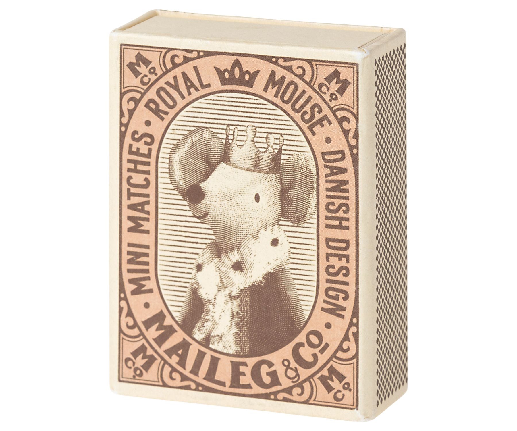 Maileg Sleepy/wakey baby mouse in matchbox - Rose