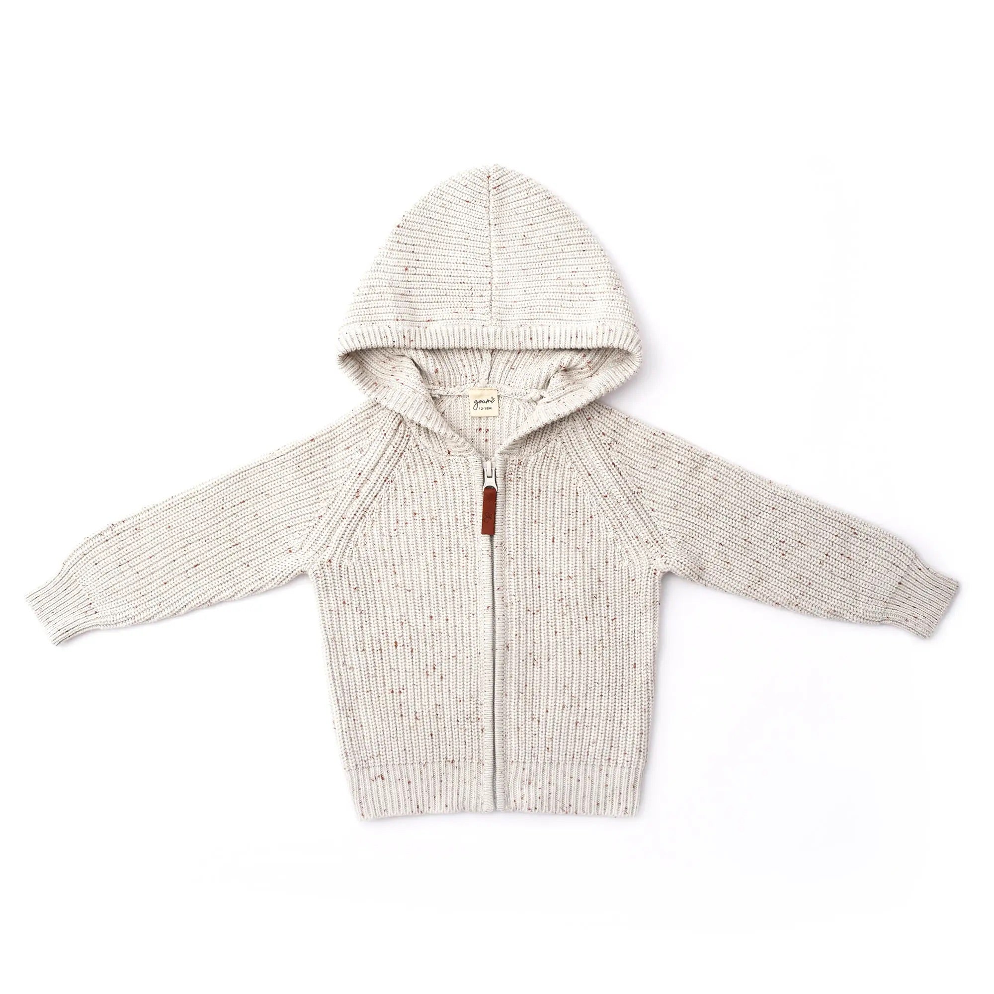 Goumikids Organic Cotton Kids Knit Hoodie - Shell