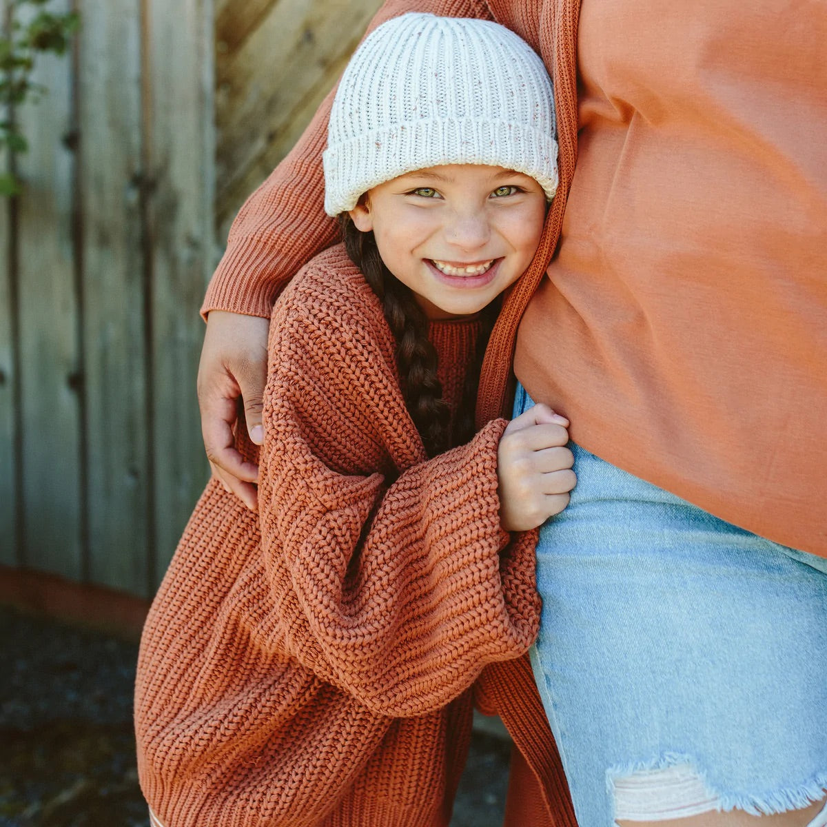 Goumikids Organic Cotton Kids Chunky Knit Sweater - Clay