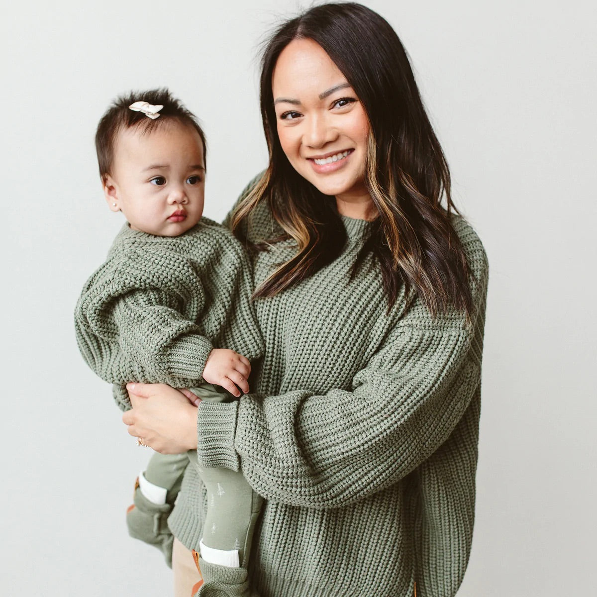 Goumikids Organic Cotton Kids Chunky Knit Sweater - Noble Fir