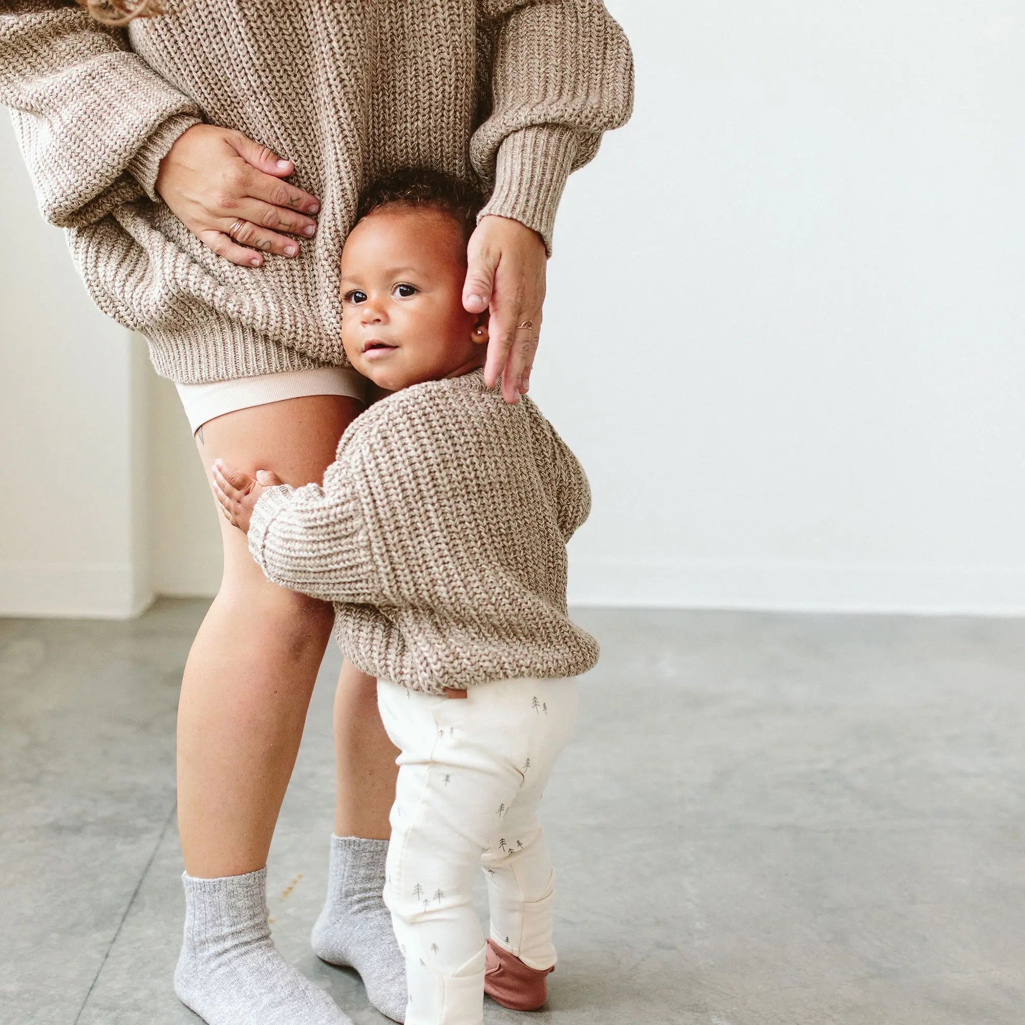 Goumikids Organic Cotton Kids Chunky Knit Sweater - Pecan