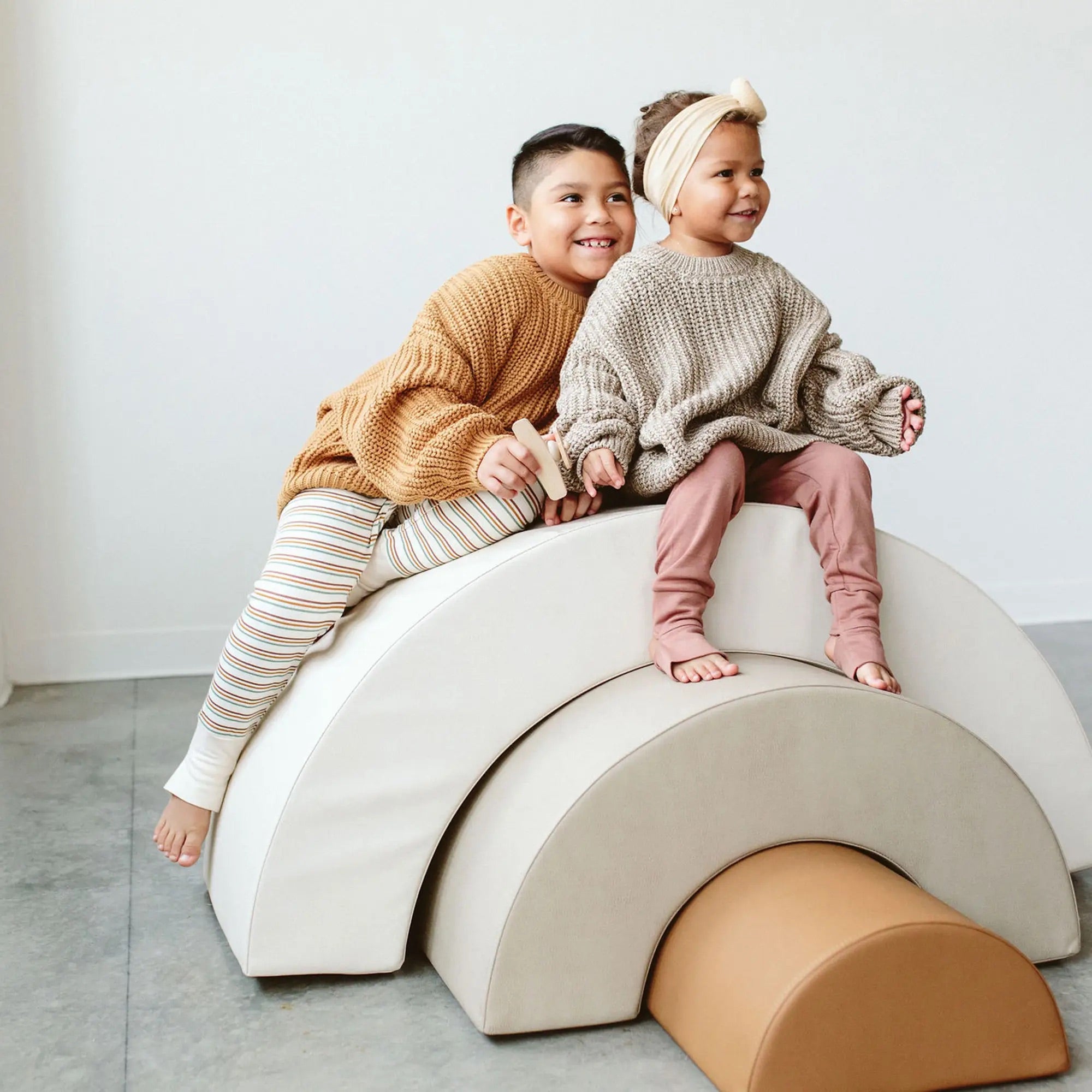 Goumikids Organic Cotton Kids Chunky Knit Sweater - Pecan