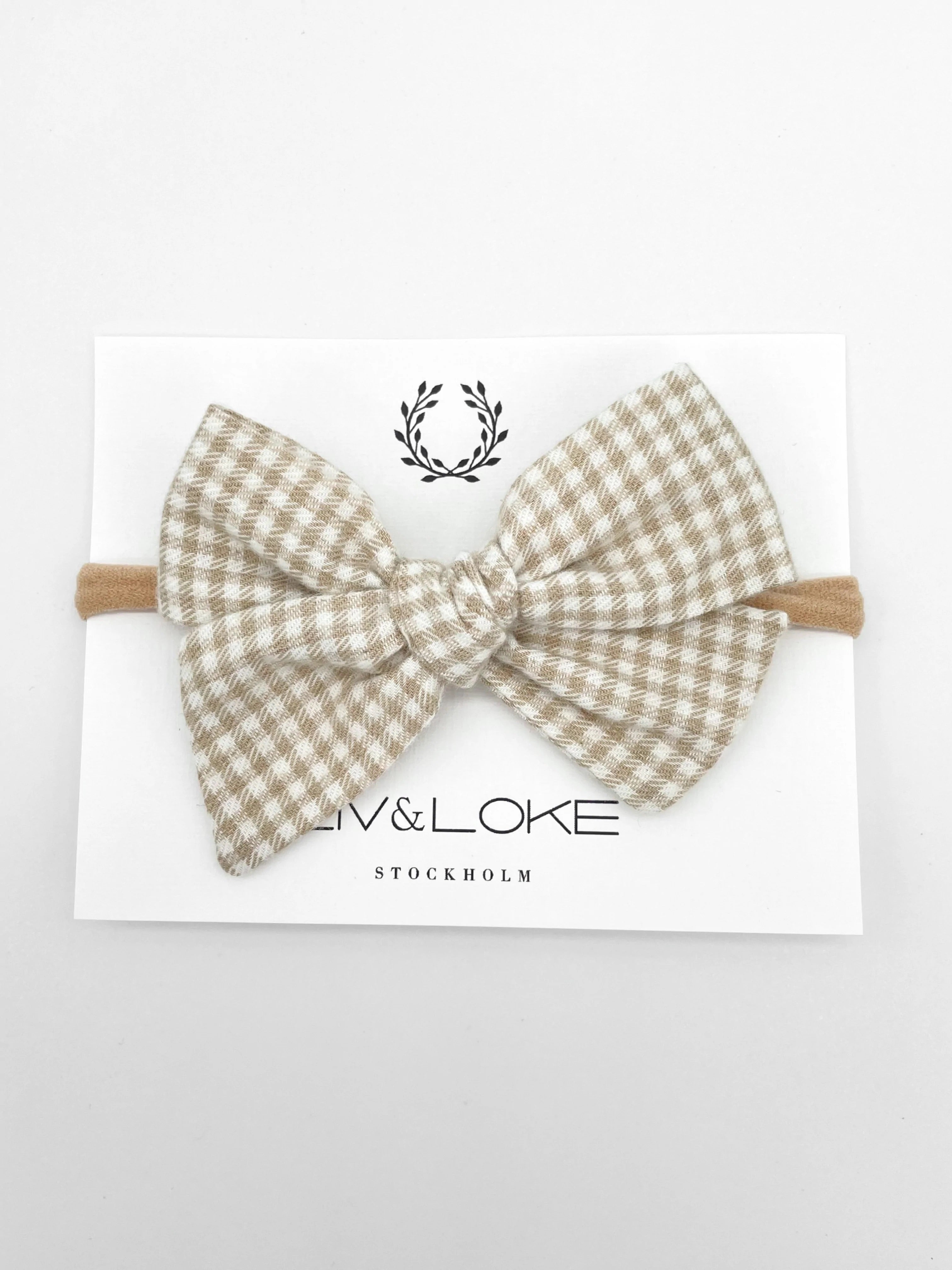 Liv & Loke Ester Hairband- Sand Gingham