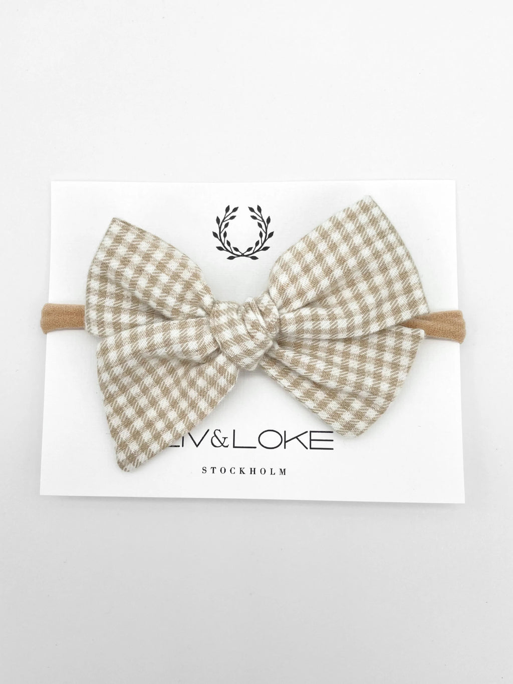 Liv & Loke Ester Hairband- Sand Gingham