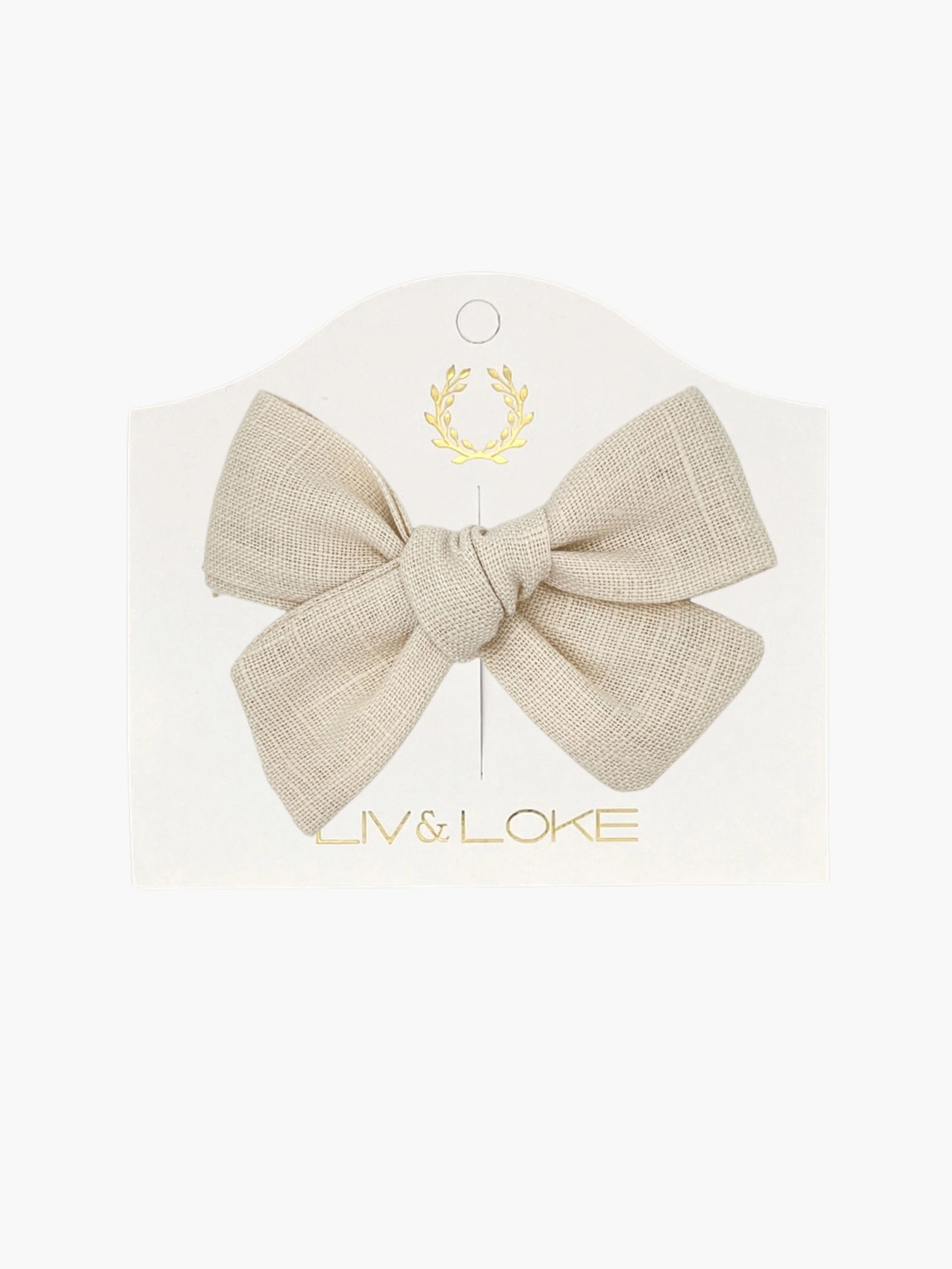 Liv & Loke Ester Linen Bow - Sand