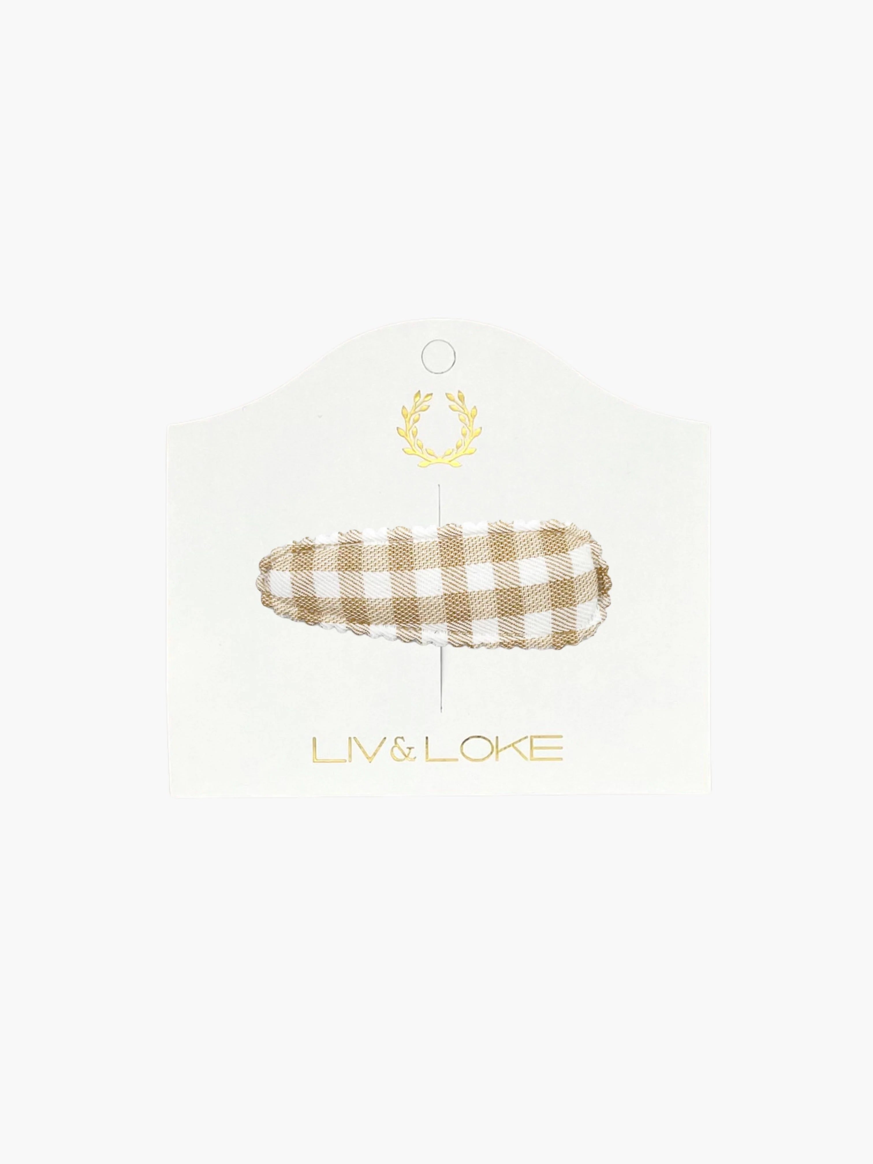 Liv & Loke Ilse Hair Clip - Sand gingham
