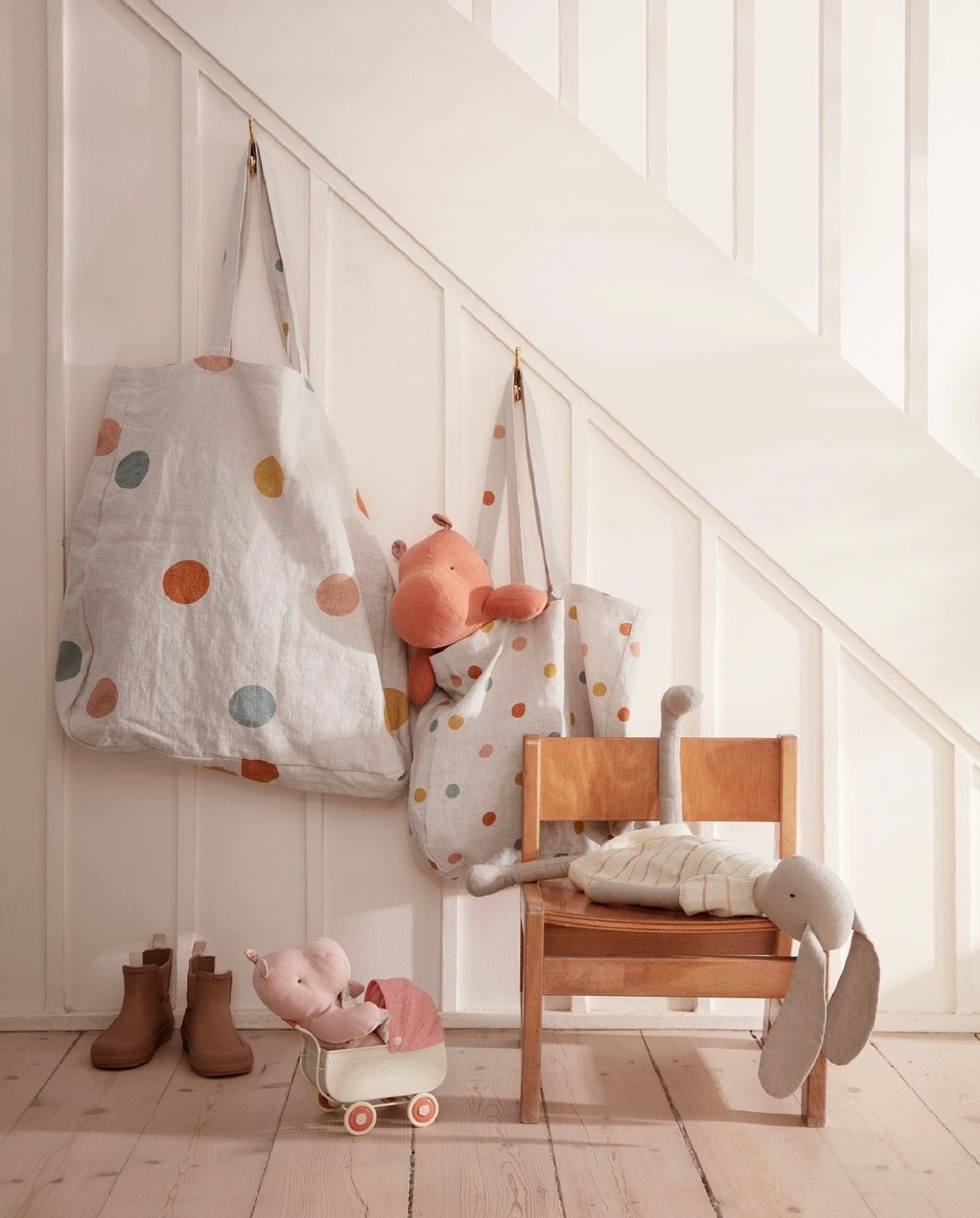 Maileg Tote bag, Multi dots - Large