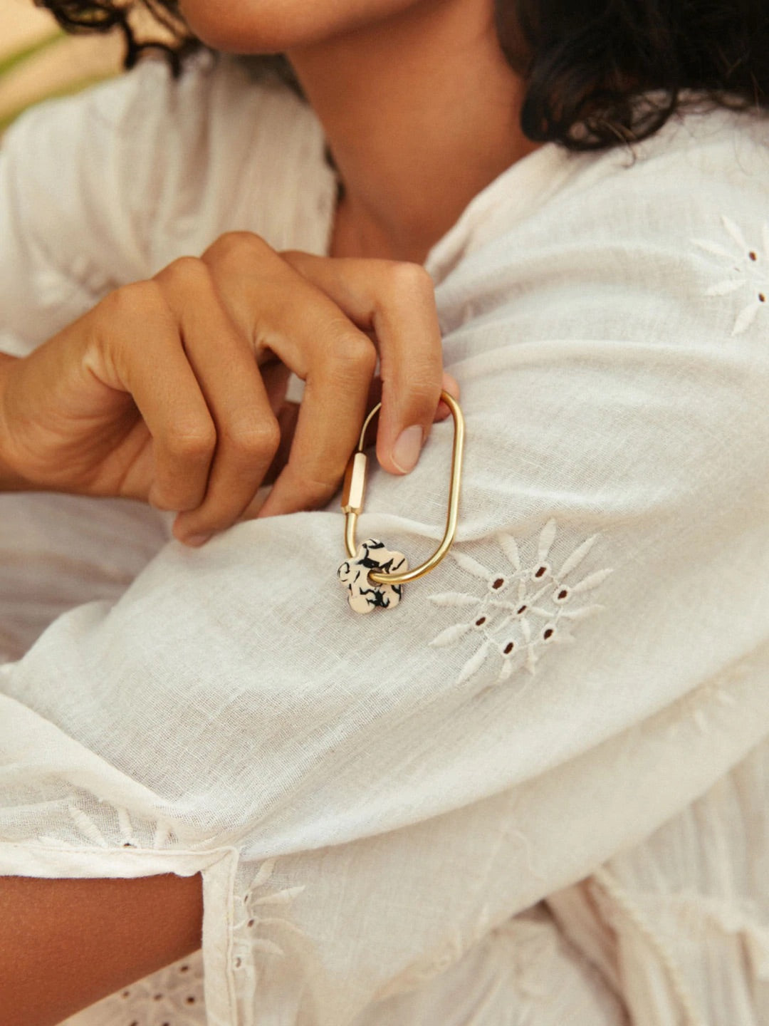 Nat + Noor Brass Flower Keychain