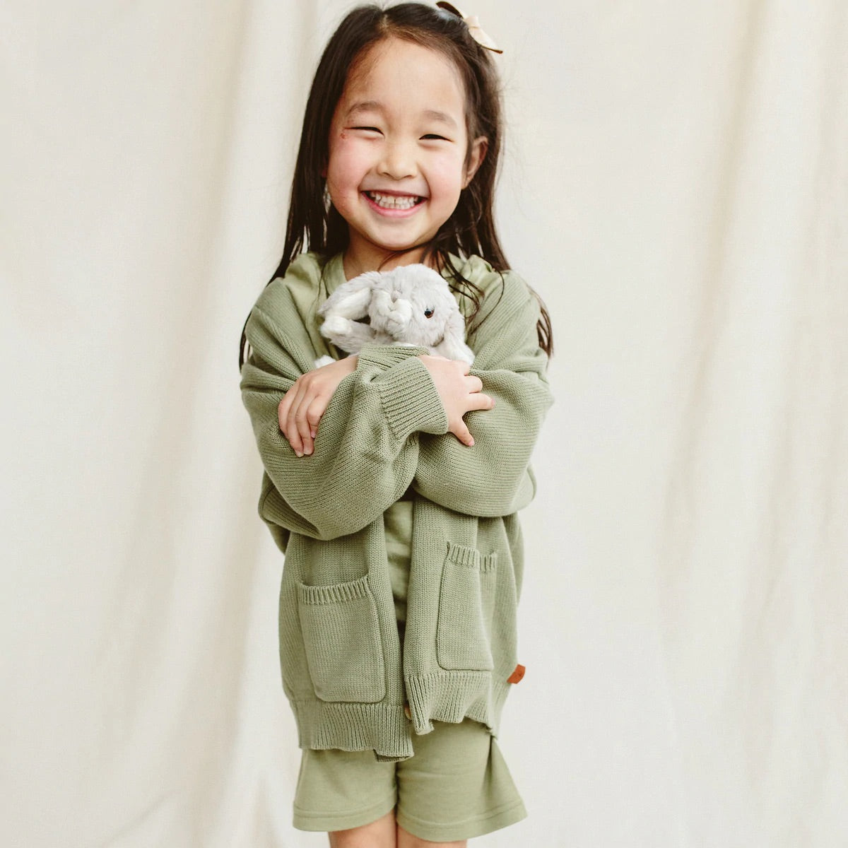 Goumikids Knit Button-up Sweater - Artichoke