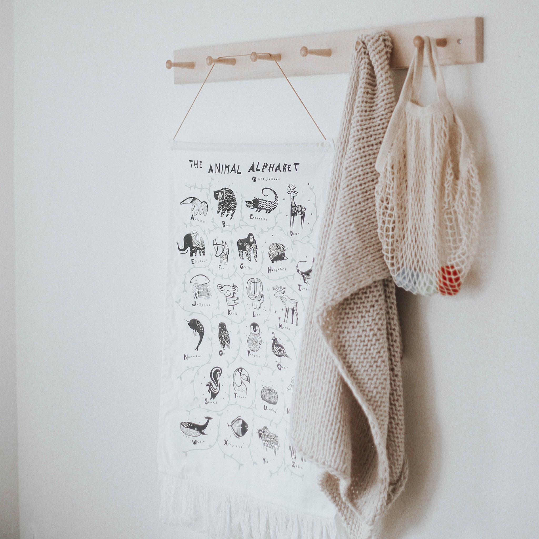 Wee Gallery Animal Alphabet Printed Tapestry