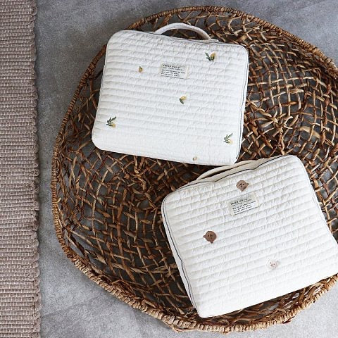 Trick Holic 100s Premium Quilt Embroidery Trunk Bag Medium - Lemon