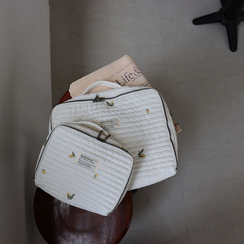 Trick Holic 100s Premium Quilt Embroidery Trunk Bag Medium - Lemon