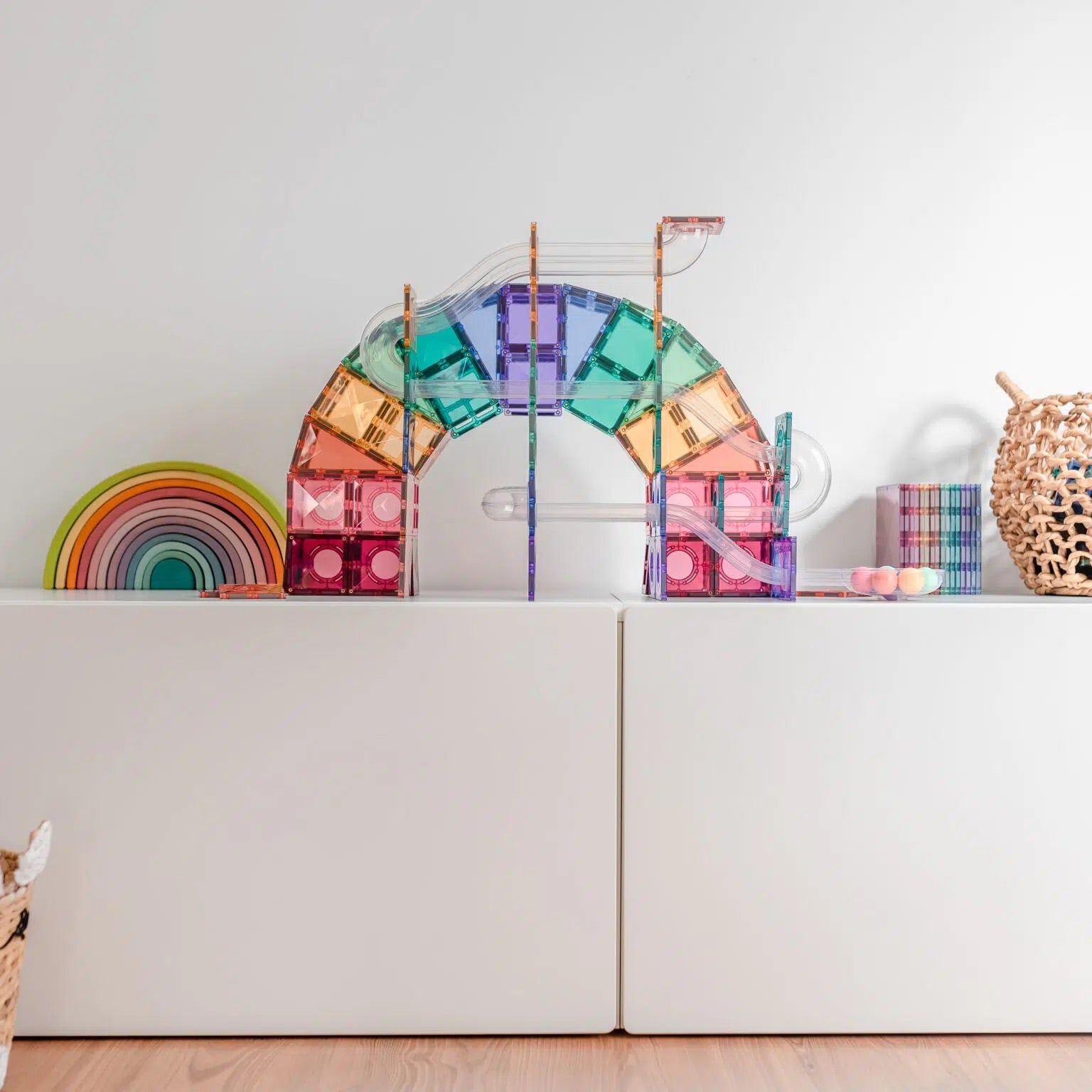 Connetix Tiles 106 Piece Pastel Ball Run Pack