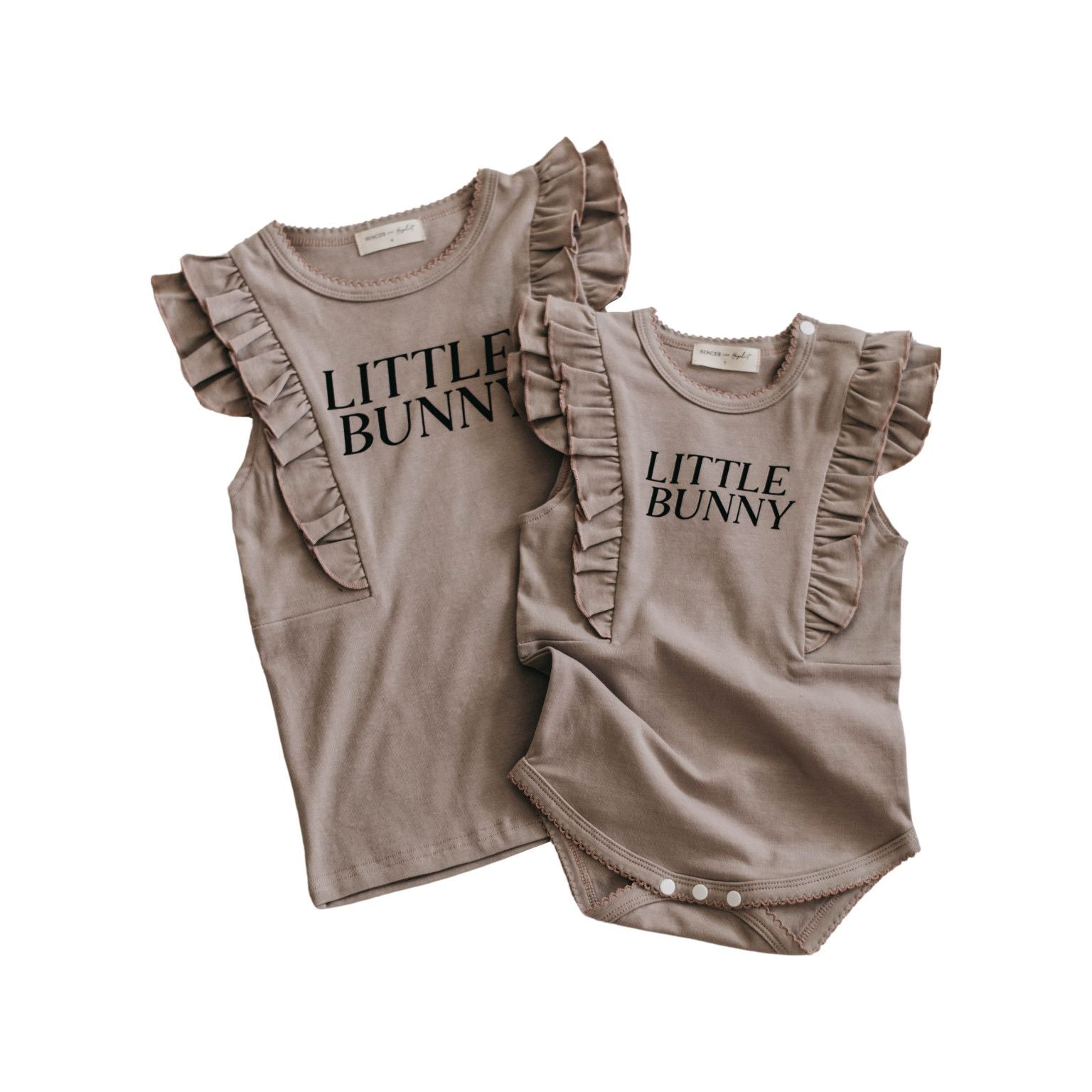 Bencer & Hazelnut Little Bunny Bodysuit/Tee - Mushroom Frill