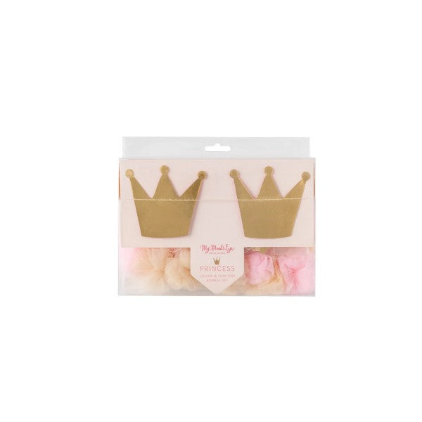 My Mind's Eye Princess Crowns and Pom Pom Tulle Banner Set